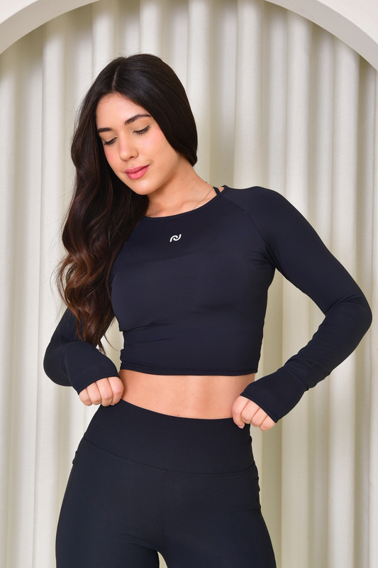 POLO CROP MANGA RANGLA TULL